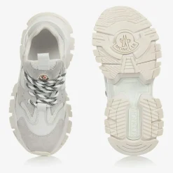 Moncler Enfant Trainers|Trainers*White Leather Lace-Up Trainers