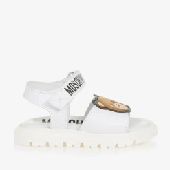 Moschino Kid-Teen Sandals|Sandals*White Leather Teddy Bear Baby Sandals