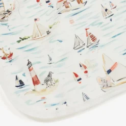 Ralph Lauren Gifts*White Nautical Print Cotton Baby Bib