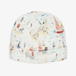 Ralph Lauren Gifts*White Nautical Print Cotton Baby Hat