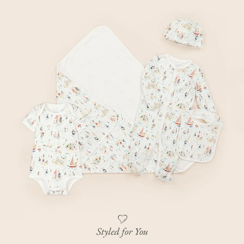 Ralph Lauren Gifts*White Nautical Print Cotton Baby Hat