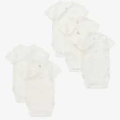 Petit Bateau Babysuits*White Organic Cotton Bodyvests (5 Pack)