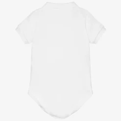 Lacoste Gifts|Babysuits*White Organic Cotton Polo Bodysuit