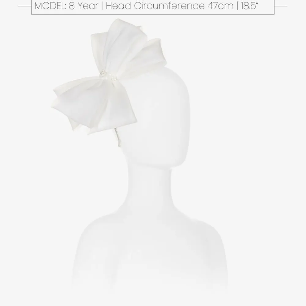 Sienna Likes To Party Hair Accessories*White Organza Bow Hairband