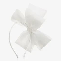 Sienna Likes To Party Hair Accessories*White Organza Bow Hairband