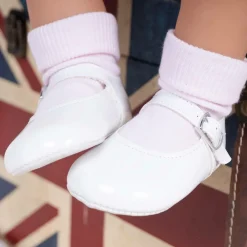 Early Days Pre Walkers|Pre Walkers*White Patent Pre-Walker Shoes