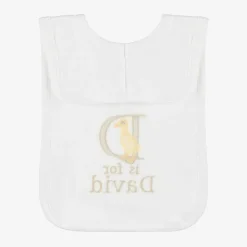 Paint My Dreams Gifts*White Personalised 'D' Initial Bib