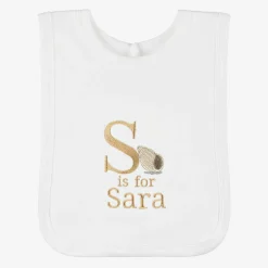Paint My Dreams Gifts*White Personalised 'S' Initial Bib