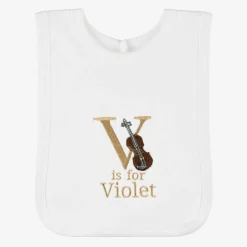 Paint My Dreams Gifts*White Personalised 'V' Initial Bib