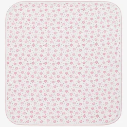 Kissy Kissy Blankets & Shawls*White Pima Cotton Heartfelt Hearts Blanket (73cm)