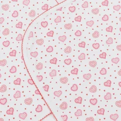 Kissy Kissy Blankets & Shawls*White Pima Cotton Heartfelt Hearts Blanket (73cm)