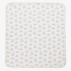 Kissy Kissy Blankets & Shawls*White Pima Cotton Honey Bear Cubs Blanket (73cm)