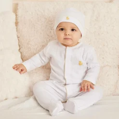 Kissy Kissy Gifts|Babysuits*White Pima Duckling Babygrow & Hat Set