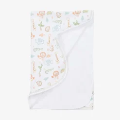 Kissy Kissy Blankets & Shawls*White Pima Jungle Adventure Blanket (72cm)