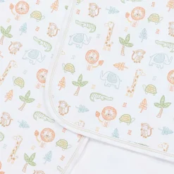 Kissy Kissy Blankets & Shawls*White Pima Jungle Adventure Blanket (72cm)