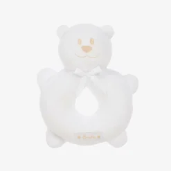 Emile et Rose Sleeping Accessories*White Plush Bear Rattle Toy (14cm)