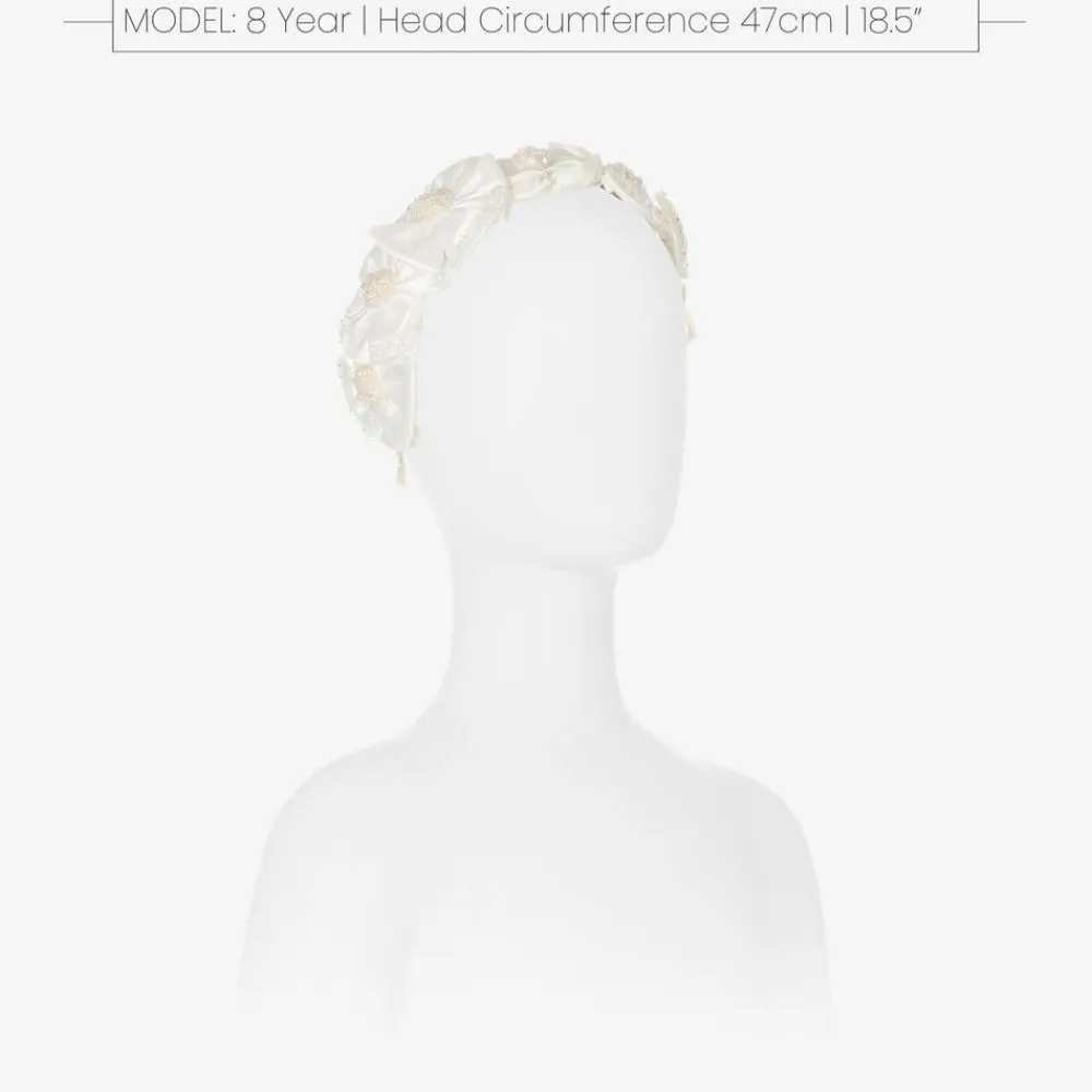 Sienna Likes To Party Hair Accessories*White Satin Flower Hairband