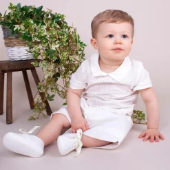 Early Days Pre Walkers|Pre Walkers*White Silk Pre-Walker Shoes