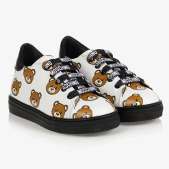 Moschino Kid-Teen Trainers*White Teddy Bear Logo Trainers