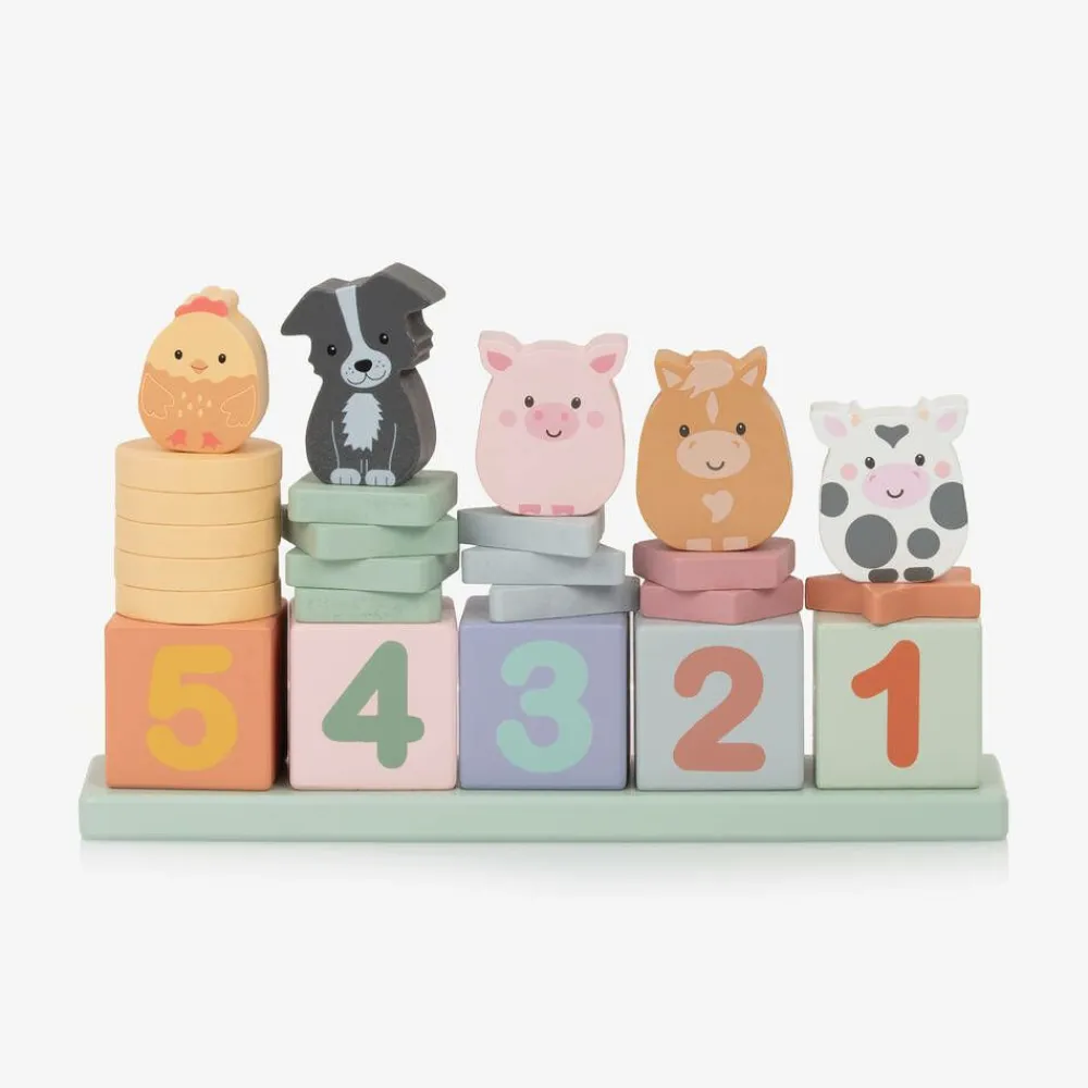 Orange Tree Toys Toys|Toys*Wooden Farmyard Animal Counting Game (25cm)