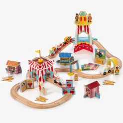 Bigjigs Toys|Gifts*Wooden Fun Fair Train Set (90cm)
