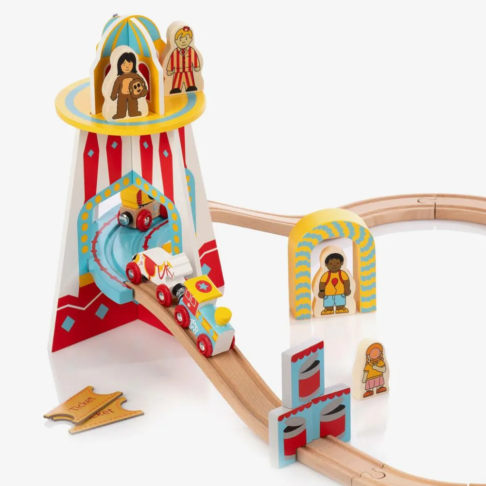 Bigjigs Toys|Gifts*Wooden Fun Fair Train Set (90cm)