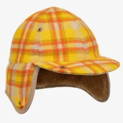 Gucci Hats*Yellow & Orange Check Trapper Hat