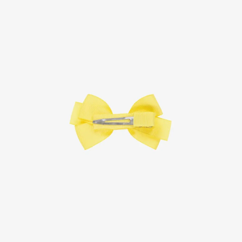 Peach Ribbons Hair Accessories*Yellow Bow Hair Clip (7cm)