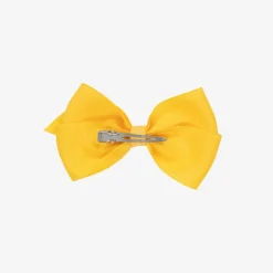 Bowtique London Hair Accessories*Yellow Bow Hair Clip (10cm) Yellowgold