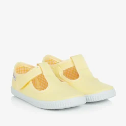 Pisamonas Bar Shoes|Bar Shoes*Yellow Canvas T-Bar Shoes