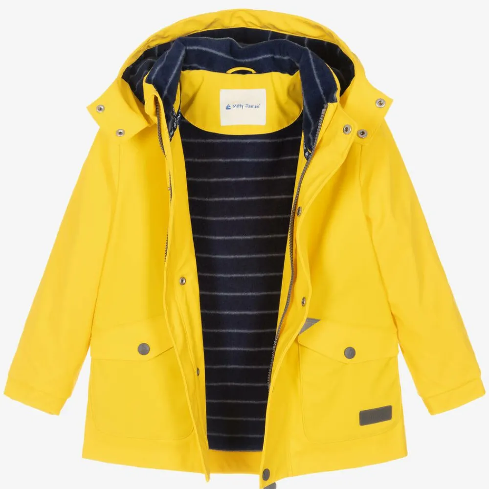 Mitty James Coats & Jackets|Coats & Jackets*Yellow Hooded Waterproof Raincoat
